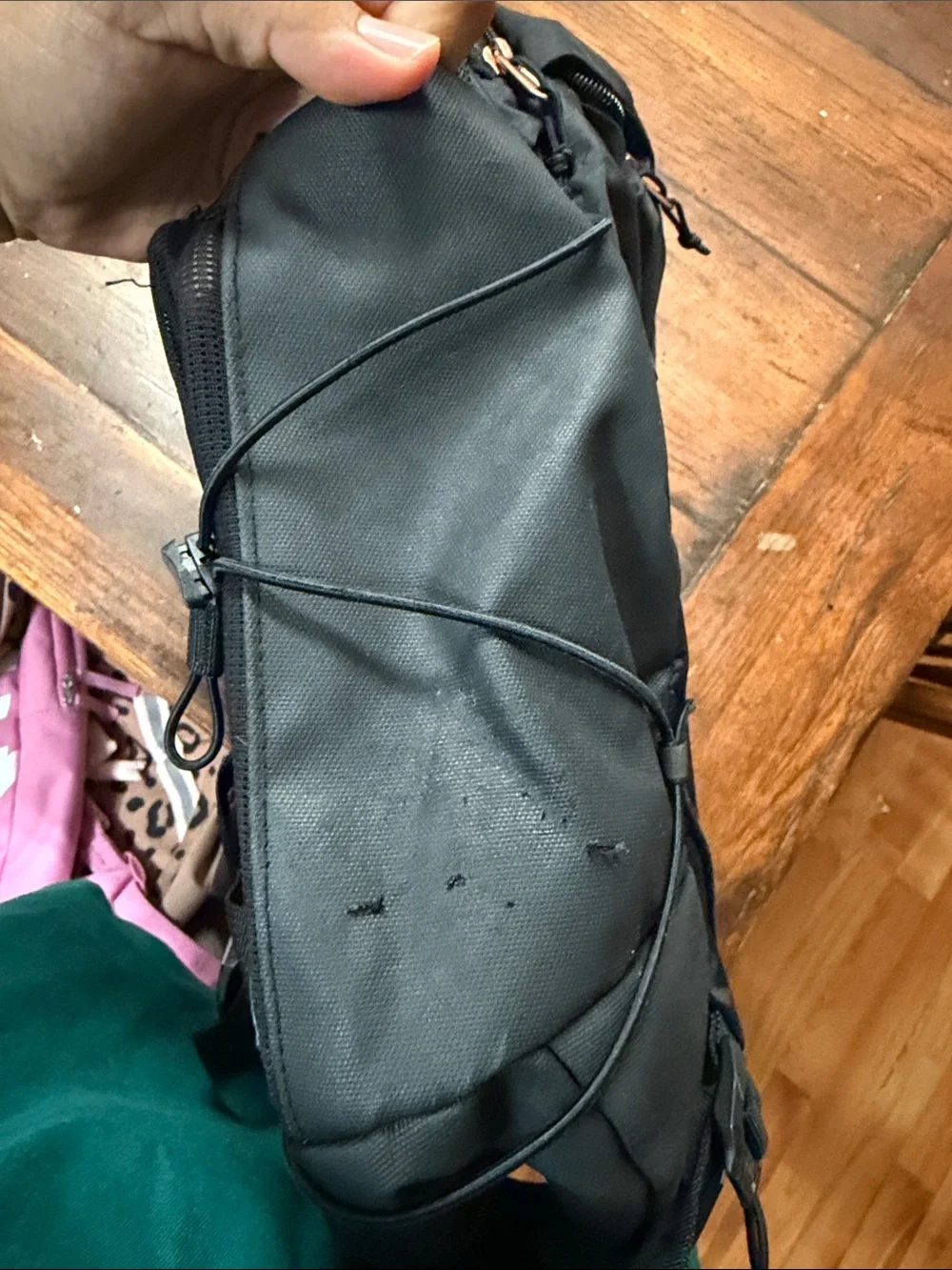 The North Face Black Bungee Front Backpack
